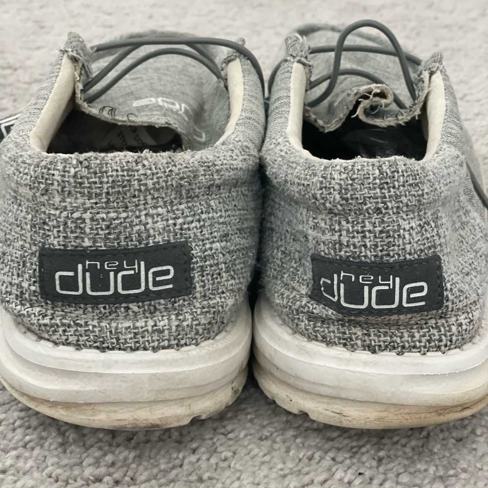 Men’s Hey Dude Light Gray Lace-Up Shoes 11